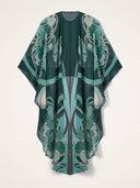 Unique Art Nouveau Printed Tulle Shawl Dress Set
