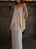 Elegant Vacation V-Neck Camisole Two-Piece Set