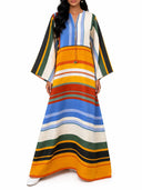 Bohemian Colorful Striped Maxi Dress