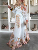 Elegant Floral Print High-Waist Maxi Skirt