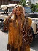 Elegant Drawstring Waist Wide-Leg Pants