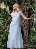 Minimalist Sheer Satin Strap Two-Piece Maxi Dress