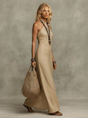 Minimalist Backless Resort Maxi Dress