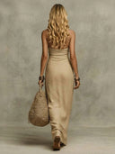 Minimalist Backless Resort Maxi Dress