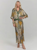 Retro Scale Print Satin Skirt Two-Piece Set