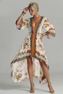 Boho Printed Low High Design Chiffon Beach Dresses