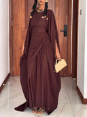 Elegant Ruched Slit Top & Pants Two-Piece Set