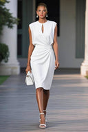 Hollow Design Pleated Midi Dress