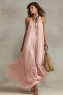 Off-Shoulder Chiffon Maxi Dress