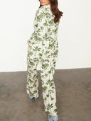 Exquisite Palm Tree Print Pocket Wide-leg Pants