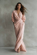 Vacation Style V-Neck Lace-Up Maxi Dress