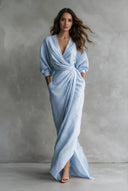 Vacation Style V-Neck Lace-Up Maxi Dress