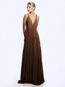 Elegant Chiffon Cape Top And Tiered Maxi Skirt Two-Piece Set