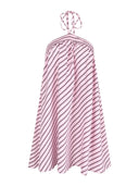 Fashion Striped Print Halter Backless Mini Dress
