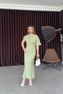 One-Sleeve Irregular Hem Dress