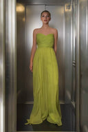 Strapless Ribbon Design Maxi Dress