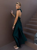 Elegant Satin Asymmetric Hem Convertible Jumpsuit