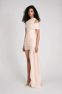 Elegant Layered Off-Shoulder Pleated Mini Dress