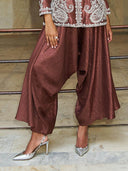 Unique Paisley Pattern Loose Pleated Harem Wide-Leg Pants