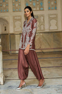 Unique Paisley Pattern Loose Pleated Harem Wide-Leg Pants
