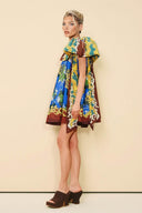 Delicate Printed Bow One-Shoulder Mini Dress