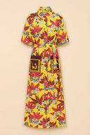 Unique Floral Print Midi Shirtdress