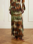 Exquisite Tie-Dye Floral Ruffle Sleeve Shirt