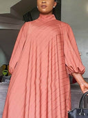 Boho Style Pleated Oversized Maxi Dress