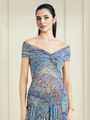 Exquisite Printed Crepe Wide-Leg Pants