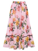 Exquisite Printed Spaghetti Strap One-Piece Swimsuit And Elastic Waist Skirt Set