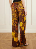 Unique Printed Satin Button-Down Loose Shirt