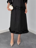 Exquisite Floral Embroidered Top And Skirt Two-Piece Set