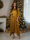 Bohemian Satin Kimono Maxi Dress