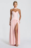 Elegant Sweetheart Neck High Slit Party Maxi Dress