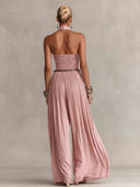 Romantic Halter Neck Ruched Jumpsuit