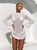 Beach Cutout Side-Tie Backless Sun Protection Cover-Up