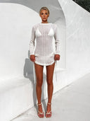 Beach Cutout Side-Tie Backless Sun Protection Cover-Up