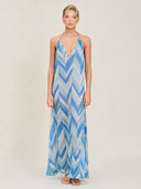 Bohemian Chevron Print Halter Maxi Dress