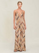 Bohemian Chevron Print Halter Maxi Dress