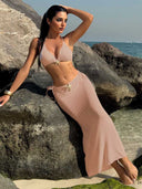 Halter Starfish Pendant Three-Piece Bikini Set