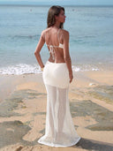 Sexy Sequin Petal Backless Maxi Dress