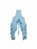 Delicate Romantic Drama Chiffon Wavy Ruffles Halter Irregular A-line Top