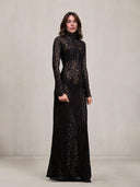 Elegant Cutout Lace A-Line Maxi Dress