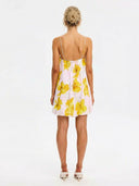 Spaghetti Strap Square Neck Floral Mini Dress