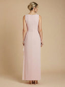 Elegant Sleeveless Asymmetrical Tulle Ruffle Maxi Dress