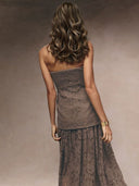 Elegant Strapless Lace Maxi Dress