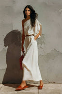 Slant Shoulder Design Dress