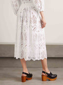 Elegant Cutout Embroidered Lace Shirt & Skirt Two-Piece Set