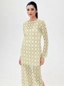 Elegant Long-Sleeve Crochet Lace Maxi Dress
