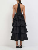 Exquisite Palm Print Layered Midi Dress